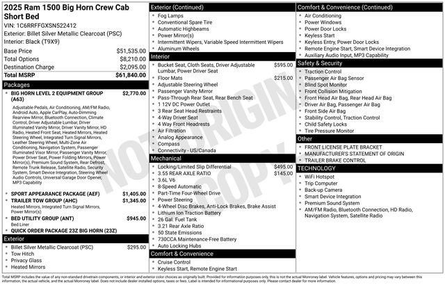 ram ram 1500 pickup 2025 1C6RRFFGXSN522412 image ram ram 1500 pickup 2025 1C6RRFFGXSN522412 image